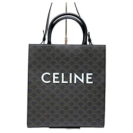 Céline-Celine Trionf Vertical Cabas Medium Handbag-Black