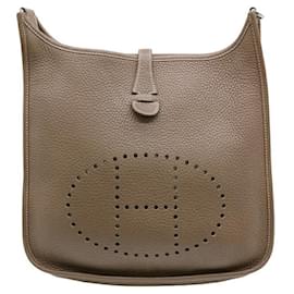 Hermès-Hermes Evelyne 3 PM Leather Shoulder Bag-Brown