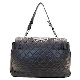 Chanel-Chanel Boy Lambskin Shoulder Bag Black-Black