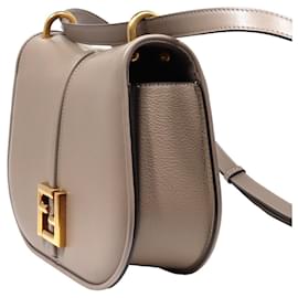 Fendi-Fendi Medium Shoulder Bag Gray Leather-Grey