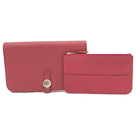 Hermès-Hermes Dogon GM Long Wallet Rouge-Red