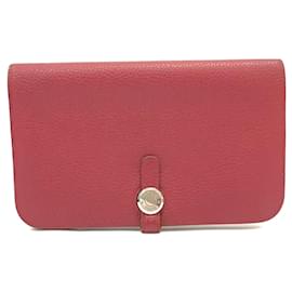 Hermès-Hermes Dogon GM Long Wallet Rouge-Red