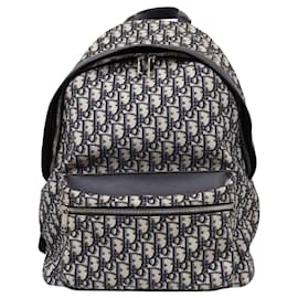 Dior-Dior Oblique Jacquard Canvas Leather Backpack-Brown,Beige