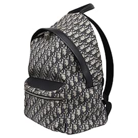 Dior-Dior Oblique Jacquard Canvas Leather Backpack-Brown,Beige