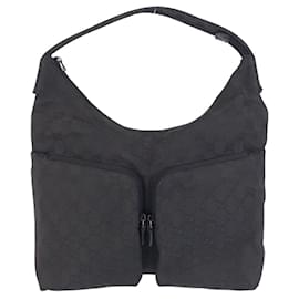 Gucci-Gucci GG Canvas Shoulder Bag 0013380-Black