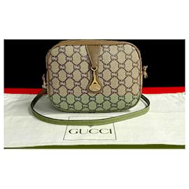 Gucci-Gucci Old Gucci Plus GG Logo Leather Shoulder Bag-Brown