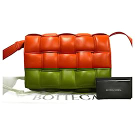 Bottega Veneta-Bottega Veneta Padded Cassette Leather Shoulder Bag-Orange