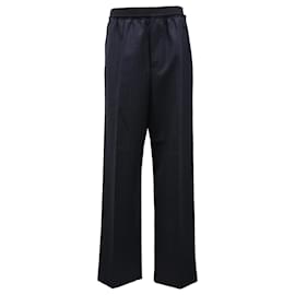 Bottega Veneta-Bottega Veneta Straight-Leg Trousers in Navy Blue Wool-Blue,Navy blue