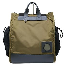 Moncler Nylon Leather 2WAY Tote Bag Black
