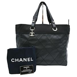 Chanel-Chanel Paris Biarritz MM Medium Tote Black-Black