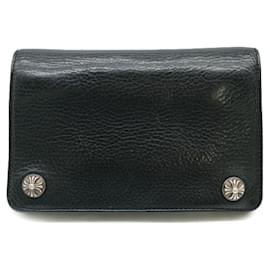 Chrome Hearts-Chrome Hearts Leather Wallet Black-Black