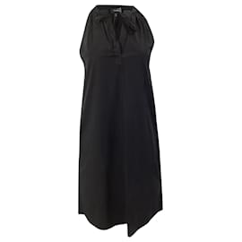 Theory-Theory Nallane Light Poplin Dress in Black Cotton-Black