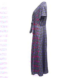 Sandro- Sandro Paris Printed Buttoned Midi Dress in Multicolor Polyester-Multiple colors