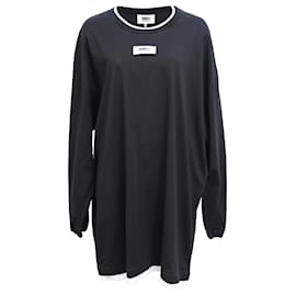 Maison Martin Margiela-Maison Margiela Crewneck Mini Sweater Dress in Black Cotton-Black
