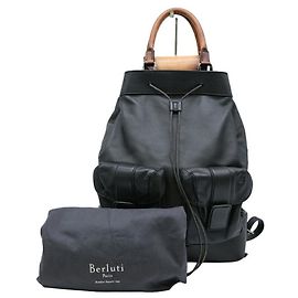 Berluti Leather Horizon Backpack Black Black