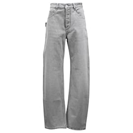 Bottega Veneta- Bottega Veneta Wide-Leg Jeans in Grey Cotton Denim-Grey