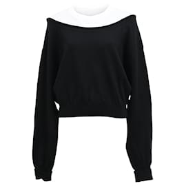 Alexander Wang- Alexander Wang Layered Sweater in Black and White Wool-Black