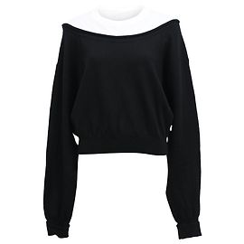 Gestapelter Pullover von Alexander Wang aus schwarzer und weißer Wolle Schwarz