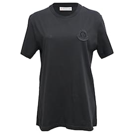 Moncler- Moncler Logo Crewneck T-Shirt in Black Cotton-Black
