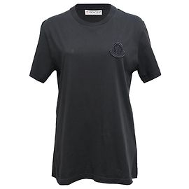 T-shirt girocollo Moncler in cotone nero Nero