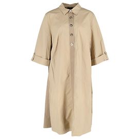 Abito midi in cotone beige con bottoni Escada Nero