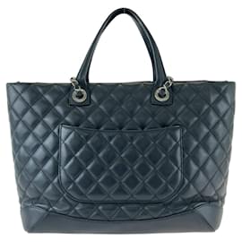 Chanel-Chanel Lambskin Matelasse Coco Mark 2way bag-Black
