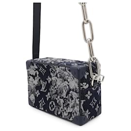 Louis Vuitton-Louis Vuitton Monogram Tapestry Mini Soft Trunk Shoulder Bag-Navy blue