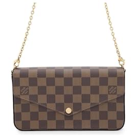Louis Vuitton-Pochette Felicie Damier Ebene da Louis Vuitton-Vermelho,Damier ebene