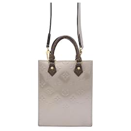 Louis Vuitton-Bolsa Petite Sac Plat em Monogram Vernis Louis Vuitton-Metálico,Taupe