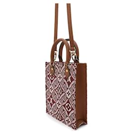 Louis Vuitton-Bolsa Petite Sac Plat em Jacquard Monogram Louis Vuitton-Bordeaux