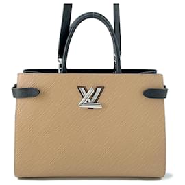 Louis Vuitton-Bolsa Tote Epi Louis Vuitton-Preto,Caramelo