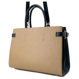 Louis Vuitton-Bolsa Tote Epi Louis Vuitton-Preto,Caramelo