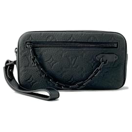 Louis Vuitton-Bolsa Second Louis Vuitton Monogram Taurillon Pochette Volga-Preto