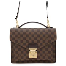 Louis Vuitton-Bolsa Louis Vuitton Damier Ebene Monceau-Vermelho,Damier ebene