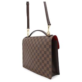 Louis Vuitton-Bolsa Louis Vuitton Damier Ebene Monceau-Vermelho,Damier ebene