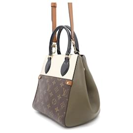 Louis Vuitton-Louis Vuitton Monogram Leather Handbag-Black,Khaki