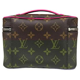 Louis Vuitton-Pochete Nice Mini Monogram Macassar Louis Vuitton-Marrom,Rosa