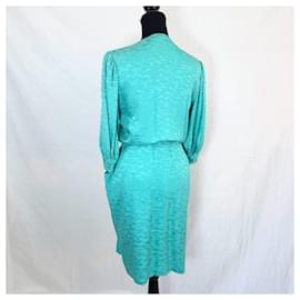 Givenchy-Givenchy turquoise vintage dress 1980s-Turquoise