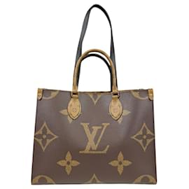 Louis Vuitton-Bolsa de Ombro Louis Vuitton On the Go MM Monogram Giant-Marrom,Monograma