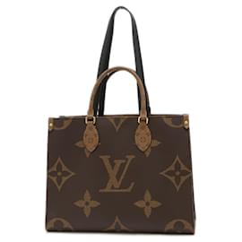 Louis Vuitton-Bolsa 2WAY On the Go MM Monograma Gigante Louis Vuitton-Marrom