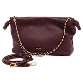 Loewe-Loewe Flamenco Purse Medium Chain Shoulder Bag-Dark red