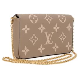 Louis Vuitton-Bolsa de ombro Pochette Felicie em Monogram Empreinte Louis Vuitton-Cinza