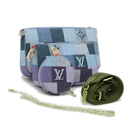 Louis Vuitton-Louis Vuitton Monogram Denim Multi Pochette Acessórios-Azul