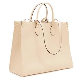 Louis Vuitton-Bolsa de Ombro On the Go GM Monogram Empreinte Louis Vuitton-Cinza