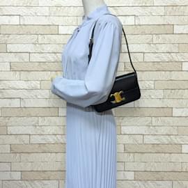 Céline-Celine Triomphe Shoulder Bag-Black