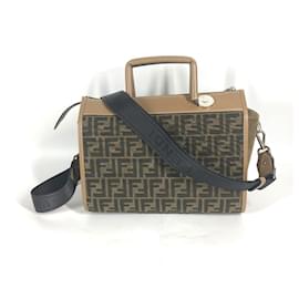 Fendi-Fendi Zucca Soft Trunk Handbag-Brown,Beige