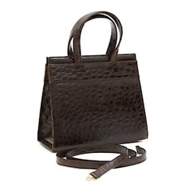 Salvatore Ferragamo-Salvatore Ferragamo Vara Ribbon 2WAY Shoulder Bag-Brown