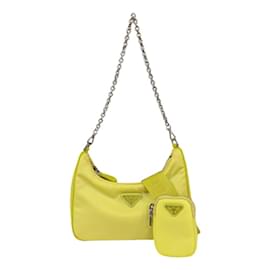 Prada-Prada Yellow Nylon Shoulder Bag-Yellow