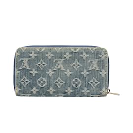 Louis Vuitton-Porta-moedas em denim Monogram Louis Vuitton-Azul,Monograma