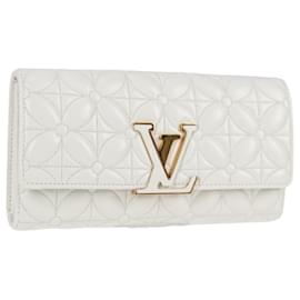Louis Vuitton-LOUIS VUITTON Carteira Capsine Flor Branca M11417 LV Auth ac3766SAM-Branco